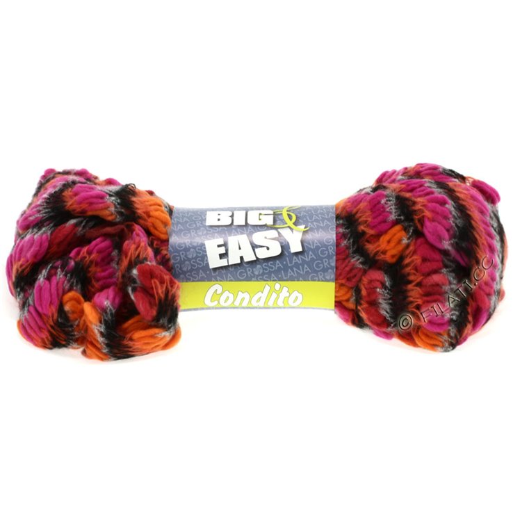 Lana Grossa CONDITO 150g (Big & Easy) | 01-Pink/Orange/Zyklam/Schwarz/Grau