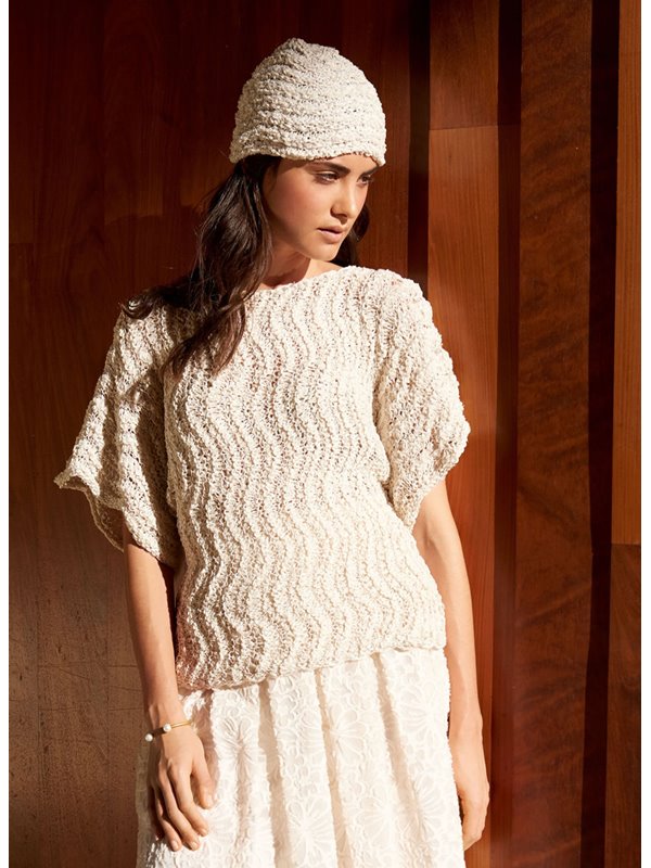 Lana Grossa T-PULLI IM WELLENMUSTER QUER GESTRICKT Fiore/Secondo