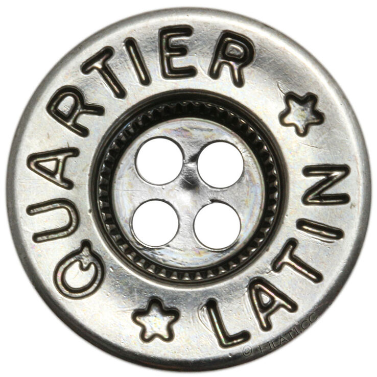 Union Knopf Metallknopf 4-Loch 20mm | 832-Silber