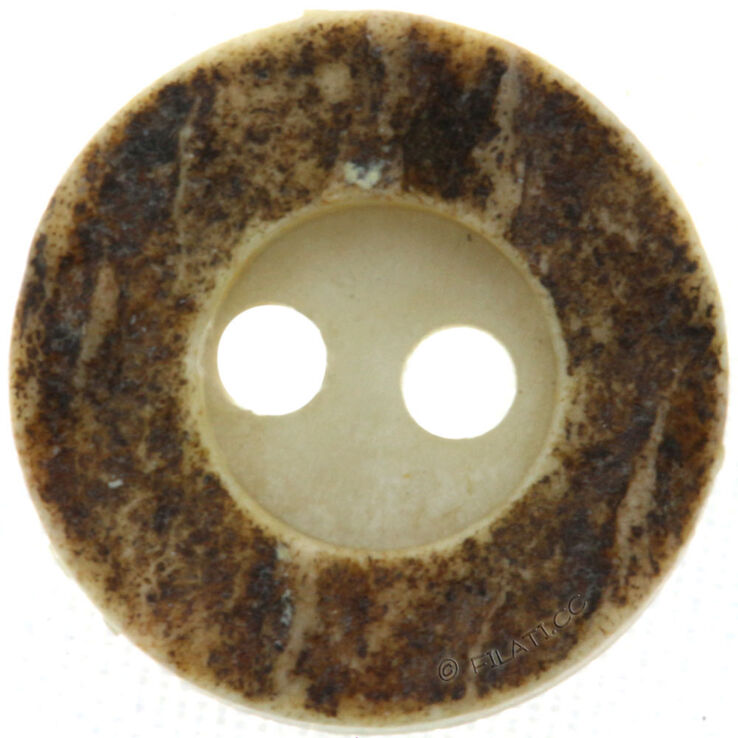 Union Knopf Hirschhornknopf 2-Loch 11mm | 22-Dunkelbraun