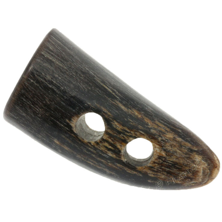 Union Knopf Horn-Knebel 2-Loch 36mm | 22-Dunkelbraun meliert