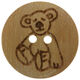 Union Knopf Holzkinderknopf 2-Loch 15mm | 904-Teddymotiv