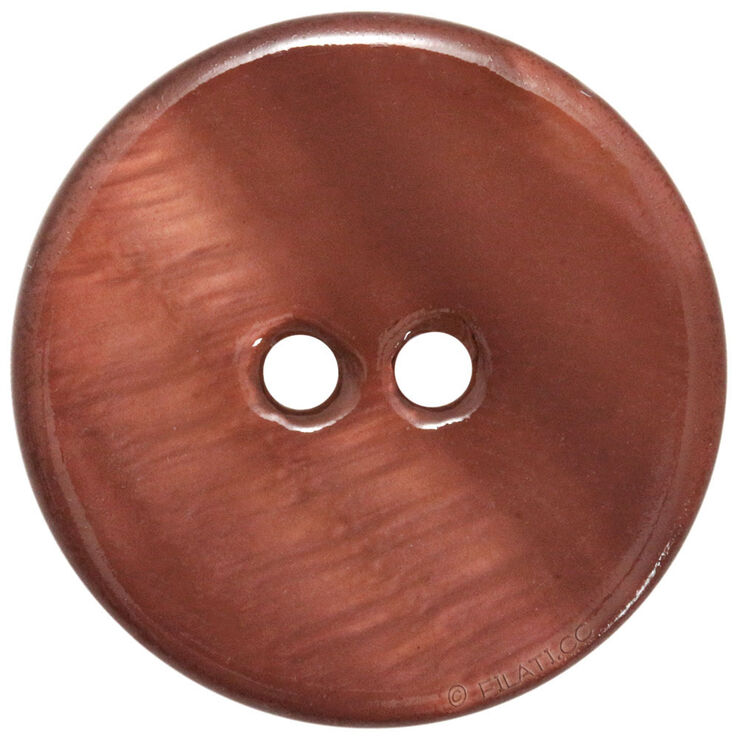 Union Knopf Perlmuttknopf 2-Loch 15mm | 22-Rotbraun