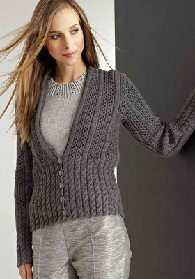 JACKE MIT LOCHMUSTER Cool Wool von Lana Grossa