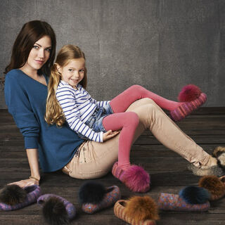 Lana Grossa PANTOFFELN MIT/OHNE PELZPOMPON Feltro Print