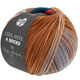 Lana Grossa COOL WOOL 4 SOCKS PRINT II | 7798-Graubraun/Dunkeljeans/Graubraun/Veilchenblau/Nussbraun/Amarenarot