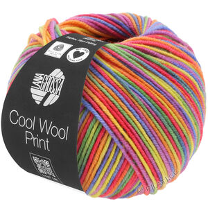 Lana Grossa COOL WOOL  Print | 703-Lila/Grün/Himbeer/Orange/Gelb/Blau
