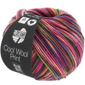 Lana Grossa COOL WOOL  Print | 749-Weinrot/Pink/Gelbgrün/Blauviolett/Lachs/Mokka