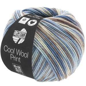 Lana Grossa COOL WOOL  Print | 763-Hellblau/Grège/Graubraun/Blaugrau