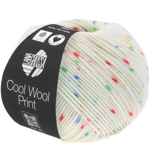 Lana Grossa COOL WOOL  Print | 801-Rohweiß/Rot/Grün/Blau/Gelb