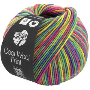 Lana Grossa COOL WOOL  Print | 833-Senfgelb/Jade/Fuchsia/Petrol/Beere/Oliv