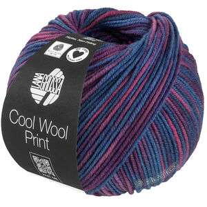 Lana Grossa COOL WOOL  Print | 837-Taubenblau/Pflaume/Rotviolett