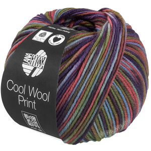Lana Grossa COOL WOOL  Print | 838-Hellblau/Graugrün/Camel/Erika/Blaulila