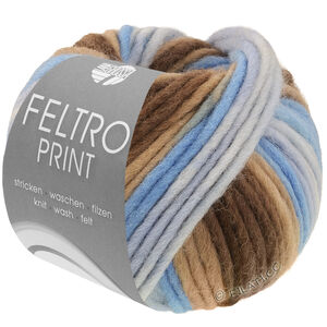 Lana Grossa FELTRO Print | 1319-Grau/Hellblau/Taupe/Dunkelbraun