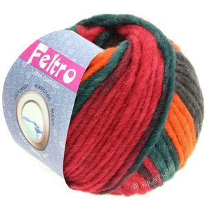 Lana Grossa FELTRO Print | 0375-Weinrot/Orange/Petrol/Anthrazit