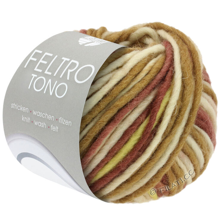 Lana Grossa FELTRO Tono | 1051-Graubeige/Khaki/Gelb/Bordeaux/Altrosa