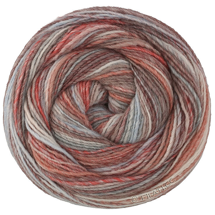 Lana Grossa GOMITOLO DISEGNO | 521-Graubraun/Blaugrau/Rosenholz/Creme/Hellblau/Dunkelrot/Taupe