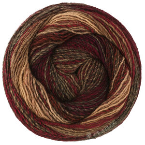Lana Grossa GOMITOLO MODO | 628-Schwarzrot/Camel/Schwarzbraun/Anthrazit