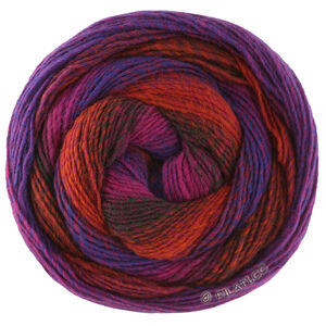 Lana Grossa GOMITOLO VERSIONE | 459-Rotviolett/Purpur/Schwarzgrün/Terrakotta/Blauviolett