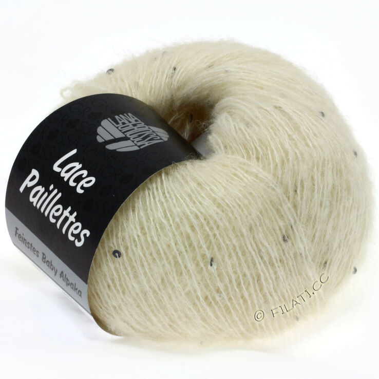Lana Grossa LACE Paillettes | 01-Rohweiß