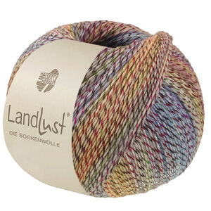 Lana Grossa LANDLUST DIE SOCKENWOLLE PRINT | 220-Grün/Dunkelrot/Blau/Gelb/Hellblau/Pflaume/Orange meliert