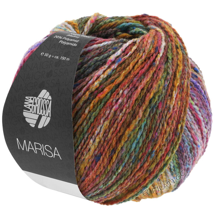 Lana Grossa MARISA | 01-Oliv/Orange/Türkis/Petrol/Rotviolett