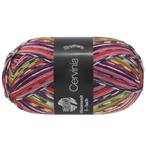 Lana Grossa MEILENWEIT 6-FACH 150g Cervinia | 9757-Terrakotta/Maigrün/Dunkelblau/Weiß/Violett/Rosa
