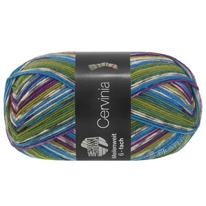 Lana Grossa MEILENWEIT 6-FACH 150g Cervinia | 9759-Oliv/Violett/Hellgrau/Mittelgrau/Blau/Dunkelgrün