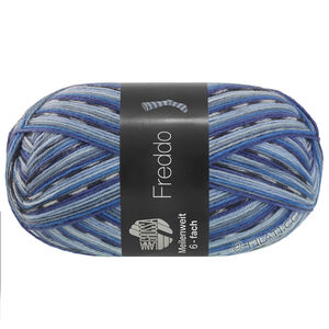Lana Grossa MEILENWEIT 6-FACH 150g Freddo | 9741-Blaugrau/Himmelblau/Dunkelblau/Dunkelgrau/Weiß/Hellblau/Eisblau