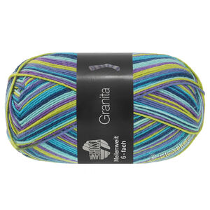 Lana Grossa MEILENWEIT 6-FACH 150g Granita | 9733-Türkis/Jeans/Limette/Violett/Mint/Dunkelpetrol