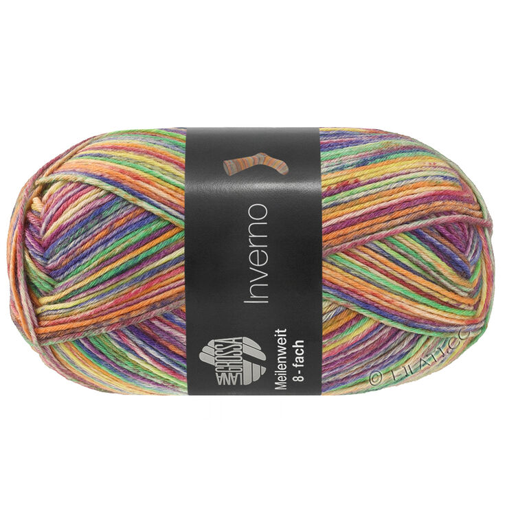 Lana Grossa MEILENWEIT 8-FACH 150g Inverno | 9988-Hellgrün/Rosa/Vanille/Lila/Pflaumenblau/Rotviolett/Minttürkis