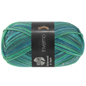 Lana Grossa MEILENWEIT 8-FACH 150g Inverno | 9989-Hellblau/Himmelblau/Dunkelblau/Hellgrün/Jade/Grau