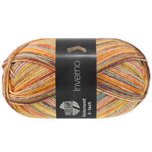 Lana Grossa MEILENWEIT 8-FACH 150g Inverno | 9990-Vanille/Safrangelb/Lachs/Orange/Rosa/Hellblau/Mauve/Graubraun