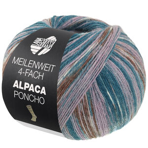 Lana Grossa MEILENWEIT 100g Alpaca Poncho | 2722-Dunkelpetrol/Petrol/Hellblau/Graubeige/Taupe/Grauviolett