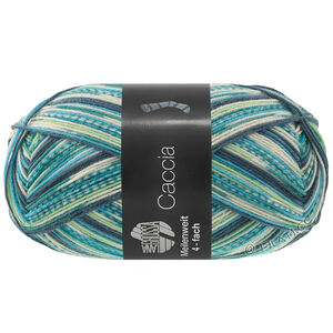 Lana Grossa MEILENWEIT 100g Caccia | 5303-Stahlblau/Blautürkis/Jade/Petrol/Weißgrün