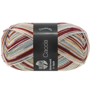 Lana Grossa MEILENWEIT 100g Caccia | 5305-Dunkelrot/Camel/Hellgrau/Dunkelgrau/Rosa/Creme/Grüngrau