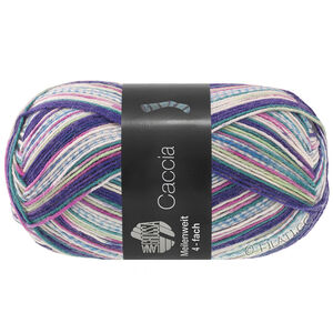 Lana Grossa MEILENWEIT 100g Caccia | 5308-Dunkelviolett/Opalgrün/Lichtgrau/Orchidee/Hellgrün/Blau