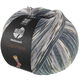 Lana Grossa MEILENWEIT 100g Cashmere Pista | 143-Stahlgrau/Dunkelgrau/Hellgrau/Mausgrau/Pastellblau gestreift