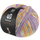 Lana Grossa MEILENWEIT 100g Cashmere Pista | 145-Lila/Violett/Weiß/Graugrün/Orange/Himmelblau/Zitrusgelb gestreift