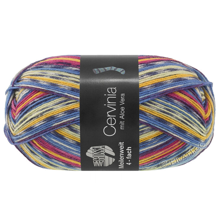 Lana Grossa MEILENWEIT 100g Cervinia | 1701-Tintenblau/Himmelblau/Ecru/Aubergine/Beerenrot/Burgund/Gelb/Jeans/Limette
