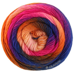 Lana Grossa MEILENWEIT 100g Color Mix Multi | 8022-Tintenblau/Blauviolett/Fuchsia/Pink/Lachs/Rost/Graugrün/Dunkelbraun