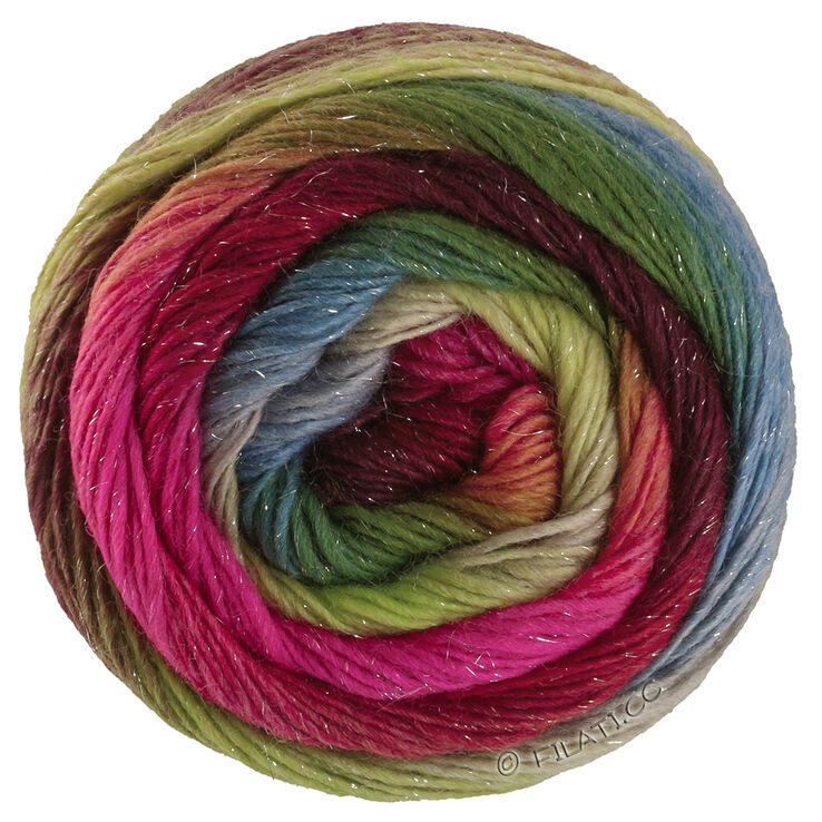 Lana Grossa MEILENWEIT 100g Merino Color Mix Sparks | 7611-Brombeer/Rot/Hellrot/Pistazie/Petrol/Grün/Limette/Pastellgrün/Beige