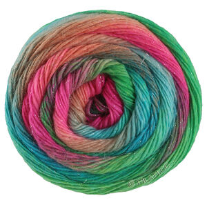 Lana Grossa MEILENWEIT 100g Merino Color Mix Sparks | 7618-Himbeer/Rost/Graugrün/Türkis/Jade/Fuchsia