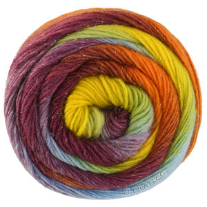 Lana Grossa MEILENWEIT 100g Merino Color Mix Sparks | 7621-Petrol/Frühlingsgrün/Pistazie/Senfgelb/Orange/Braun/Aubergine/Graulila