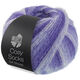 Lana Grossa MEILENWEIT 100g Cosy Socks Soft Stripes | 101-Blauviolett/Veilchenblau/Zartviolett/Weiß