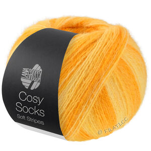 Lana Grossa MEILENWEIT 100g Cosy Socks Soft Stripes | 111-Gelb/Dottergelb/Safrangelb