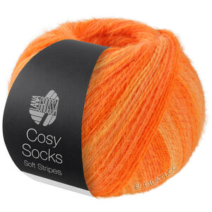 Lana Grossa MEILENWEIT 100g Cosy Socks Soft Stripes | 112-Blassorange/Mandarin/Orange
