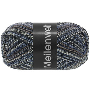 Lana Grossa MEILENWEIT 100g Black Denim Mix | 4658-Schwarz/Ecru/Blaugrau/Taupe/Dunkelpetrol/Anthrazit