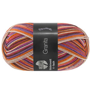 Lana Grossa MEILENWEIT 100g Granita | 1810-Fuchsia/Brombeer/Violett/Orange/Hellbeige/Rot