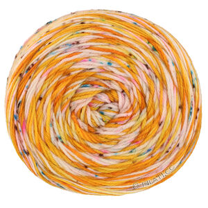 Lana Grossa MEILENWEIT 100g Merino Hand-dyed | 02-Kürbisorange/Gelbgold/Rohweiß/Puderrosa/Türkis